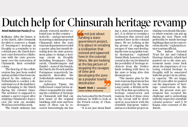 Dutch help for Chinsurah heritage revamp